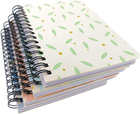 ALIMITOPIA 4 Pack Small Spiral Notepad Journal,Wirebound Ruled Sketch Book Notebook Diary Memo Planner,A6 Size(5.7X4.1) & 80 sheets (Flower B)...