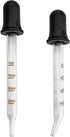 Eye Dropper - (Pack of 2) Bent & Straight Tip Calibrated Glass Medicine Droppers for Medications or Essential Oils Pipette Dropper for Accurate Ea...