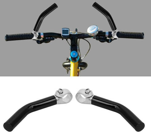 2Pcs Bicycle Handlebar Ends Bars, Bicycle Handle Bar End Bike Pad Cushion Aluminum Alloy Cycling Replacement Accessory(Black)...