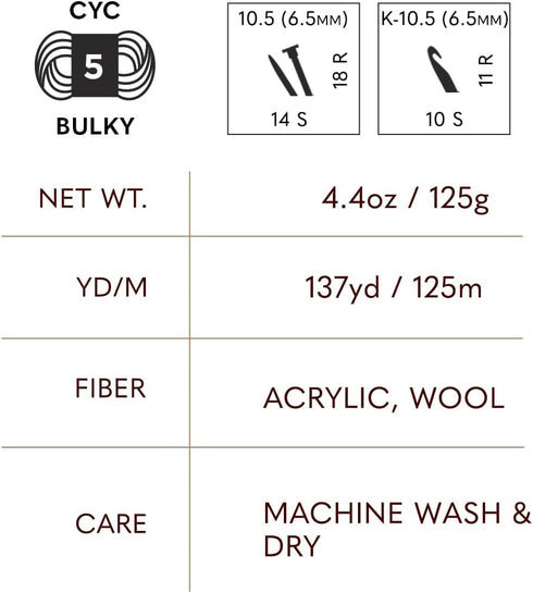 Lion Brand Yarn Hue & Me Bulky Yarn, Agave, 1 Skein...