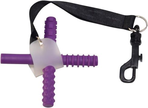 CHU-BUDDY Chubuddy Chew Holder Black Screen Print- Black Tether and Natural Strap...