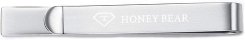 HONEY BEAR Mens Initial Alphabet Letter Tie Clip Bar - Normal Size Stainless Steel For Business Wedding Gift,5.4cm,Brushed Silver A - Z...