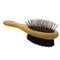 Dog Brush for Shedding - Cat Brush for Shedding - Double Sided Bamboo Brush Ball Pin and Soft Nylon Bristle - Dog and Cat Grooming Brush (Small)...