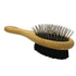 Dog Brush for Shedding - Cat Brush for Shedding - Double Sided Bamboo Brush Ball Pin and Soft Nylon Bristle - Dog and Cat Grooming Brush (Small)...