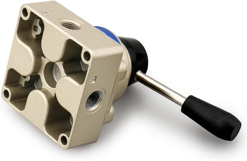 Baomain Rotary lever hand valve HV-02 PT1/4 Air Flow Control 3 Position 4 Way...