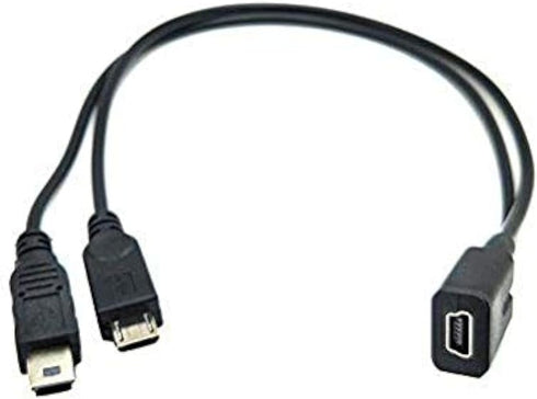 Duttek Mini USB Multi Charging Cable, Mini USB Y Splitter Cable, Mini USB Female to Micro USB Male and Mini USB Male 2 in 1 Splitter Charging Cabl...