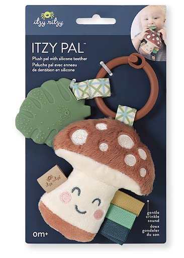 Itzy Ritzy Infant Toy & Teether - Itzy Pal Baby Teething Toy includes Lovey, Crinkle Sound, Textured Ribbons & Silicone Teether Toy for Newborn (M...