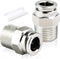 TAILONZ PNEUMATIC 304 Stainless Steel Male Straight 4MM Tube OD x 1/4 Inch NPT Thread Push to Connect Fittings PC4-N2 (Pack of 5)...