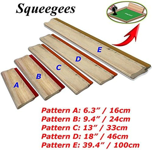 INTBUYING Screen Printing Squeegee Ink Squeegee Wooden Water Scraper 65 Durometer 13nches Long 4 inches Wide with Rubber Blade and Wooden Handle...