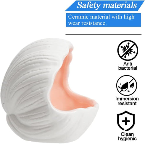 AnRui Cute Aquarium Decorations Ceramic Conch Shell-Shaped House Thematic Betta Fish Tank Accessory Decor Ornament Hideout Cave for Fish Playing o...