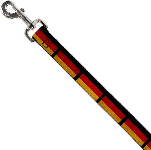 Dog Leash German Flag Distressed 6 Feet Long 0.5 Inch Wide...