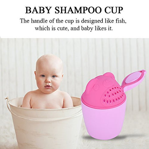 GLOGLOW (Pack of 2) Shampoo Rinse Cup Waterfall Shampoo Rinser for Kids, Multifunction Cute Washing Baby Hair Rinse Cup Safe Cartoon Shower Shampo...