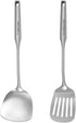 Stainless-Steel Turner Spatula Set, Set of 2, Slotted Turner, Wok Spatula, Heavy Duty Metal Kitchen Utensils for Cooking...