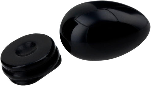mookaitedecor Black Obsidian Crystal Egg Polished Gemstone Figurines with Stone Stand...