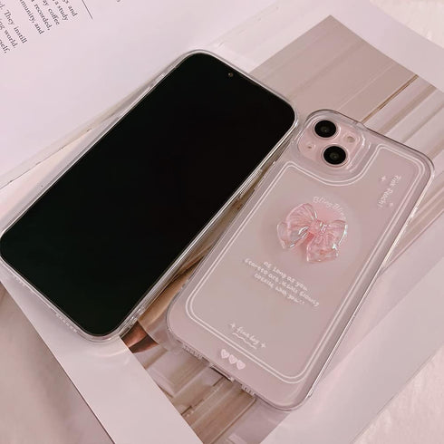 Ownest Compatible for iPhone 13 Cute 3D Pink Bowknot Slim Clear Aesthetic Design Women Teen Girls Camera Lens Protection Phone Cases Cover......