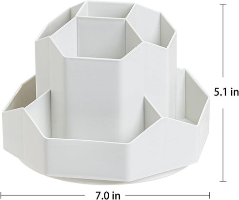 Pencil Pen Holder for Desk,9 Slots 360 Degree Rotating Desk Organizers,Desktop Storage Stationery Supplies Organizer, Cute Pencil Cup Pot For Offi...
