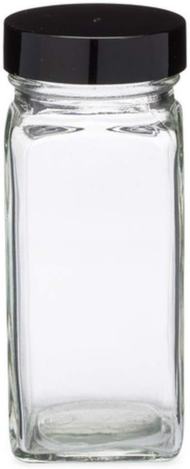 Small Clear Glass Spice Jars w/Dual Sifter Cap | Food Grade BPA Free USA Made | 4 Fluid Ounce Capacity by Pride Of India...