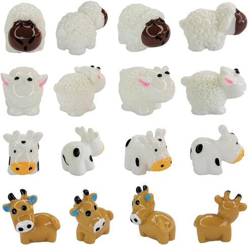 40 Pcs Mini Animals Miniature Resin Sheeps and Cows,Fairy Garden Moss Landscape Ornaments for Outdoor Decoration,Home Décor …...