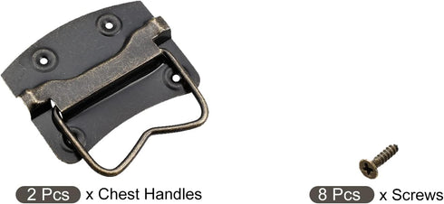 Chest Handles (76x60x60mm) 2Pcs, Iron Spray Paint Chest Ring Pull Handle - for Home Toolbox Suitcase Drawer, Bronze Tone...