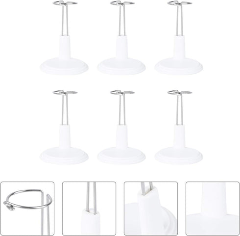 NUOBESTY 6pcs Doll Display Rack Toy Model Bracket Doll Storage Rack Portable Doll Stand...