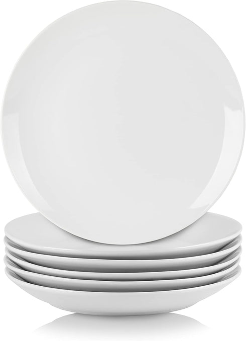10 Strawberry Street Simply White 7.5" Coupe Salad Plate, Set of 6...