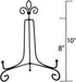 LIONWEI LIONWELI Large Iron 10 inch plate stand Holder Picture Frame stand Easel Display stand Black...