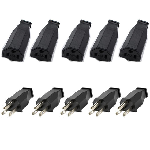 Straight Blade Plug, Extension Cord Ends ,Male Female Replacement Plug,3Wire Male Plug and Female Connector Straight Blade Plug , 15 Amp 125 Volt,...