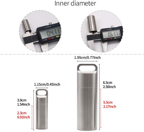 HRX Package Waterproof Stainless Steel Pill Case Keychain, Durable Small Pill Box Bottle Holder Tough for Men Purse Pocket Outdoor EDC Tool Kit...