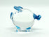 Pig Miniature Figurines Animals Hand Painted Blown Glass Art Collectible Gift Decorate, V1 (Clear Blue)...