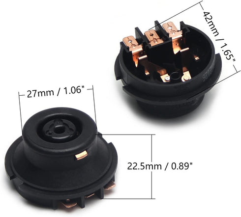 Fielect 2pcs Electric Kettle base Coupler Connector, Temperature Control Tip Top Base Socket Black 220V...
