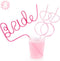xo, Fetti Bachelorette Party XL Pink Bride + Diamond Ring Straw Set - 8 Pieces | Bridal Shower + Party Decorations | Bride to Be Gift...