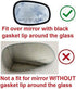Fit Over Auto-Dimming Mirror Glass with Full Size Adhesive for BMW 128 135 323 328 335 Passenger Side View Right RH - Check size in description...