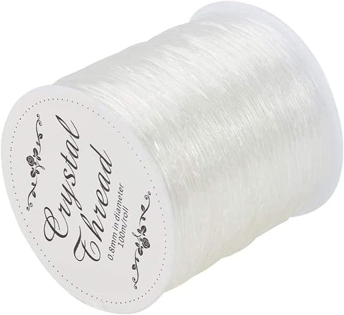 A Roll of 100m Elastic Cord High Stretchy Crystal Beading Thread 0.8mm Crystal Beading Thread for Jewelry Making Supply DIY Necklace Bracelet...