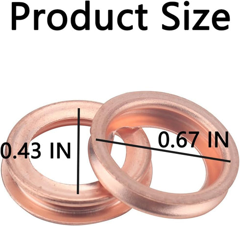 12PCS Car Oil Drainage Gasket, 17mm Auto Copper Crush Washer Oil Drain Plug Gasket, fits Versa Titan G25 G37, Replace 11026-JA00A, 11026-01M02, F4...