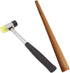 2 Pieces Jewelers Making Tools Jewelry Rubber Hammer with Wood Ring Mandrel Adjuster Stick Double Side Jewelry Making Rubber Hammer Ring Shaping W...