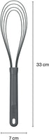Zyliss Flat Whisk, Sustainable Wheatstraw/Nylon, Cooking Whisk forr Cooking and Serving with Heat Resistant Silicone Head, Beluga Grey, 11.9" x 2....