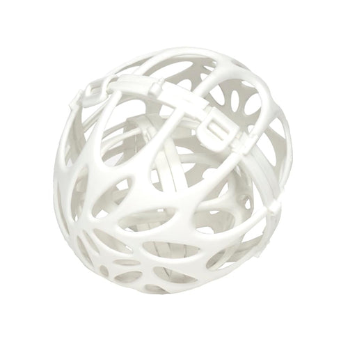 Home Basics Round Plastic White Laundry Bra Ball for Machine Washing Delicates 2 Interlocking Balls | Lock Closure for Secure Fit | Protects Delic...