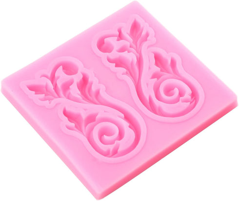 Baroque Fondant Molds Curlicues Scroll Relief Cake Decorating Silicone Mold For Cake Decoration Cupcake Topper Gum Paste Chocolate Polymer Clay...