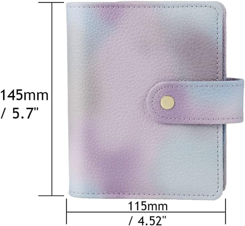 Purple PU Leather Budget Binder Cover, for A7 6-Ring Money Organizer Budgeting Refillable Loose Leaf Receipt Binder Notebook Bookmark Planner Book...
