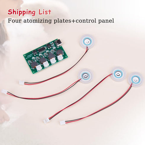 1Pcs DIY Four-Spray Humidifier Module Kit Versatile Mist Maker with Humidifier Control Board & Atomizer Driver Board DC 5V 2.5-3W...