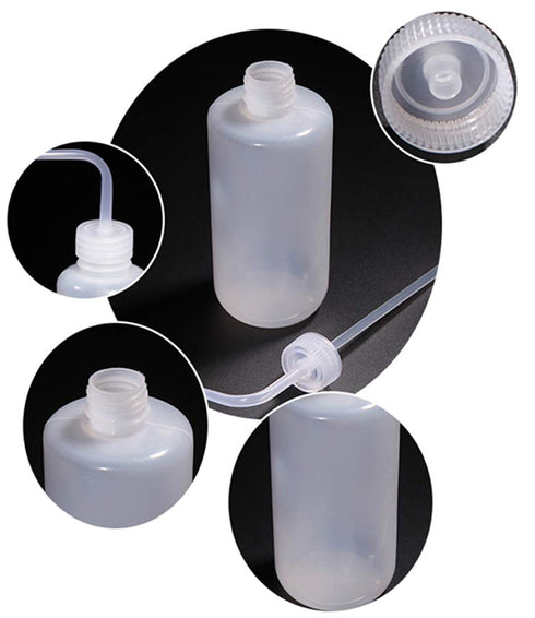 2Pcs 150ml Plastic Safety Wash Bottle Translucent Plastic Squeeze Measuring Bottle Narrow Mouth Empty Bent Tip Storage Containers For Gardening La...