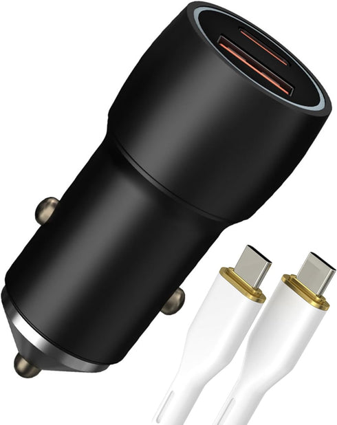 USB C Car Charger,Aluminum alloy Car Charger USB C Fast Charging, USB 20W & PD 18W Dual Port Car Charger Compatible with iPhone 15 Pro Max 14 13 i...