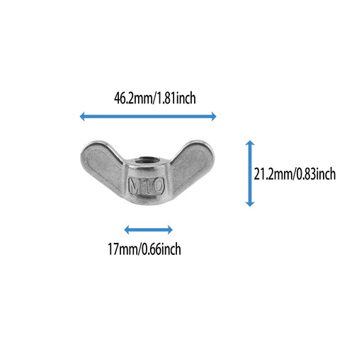 Maxmoral 4PCS M10 Wing Nut 304 Stainless Steel Butterfly Nut Hand Twisted Fastener Hardware Parts for Mechanical Electronic Furniture Decoration...
