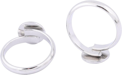 20pcs Stainless Steel 10mm Circle Pad Ring Bezel Blanks DIY Adjustable Fingerring Base Settings for Jewelry Making (Plain Steel)...
