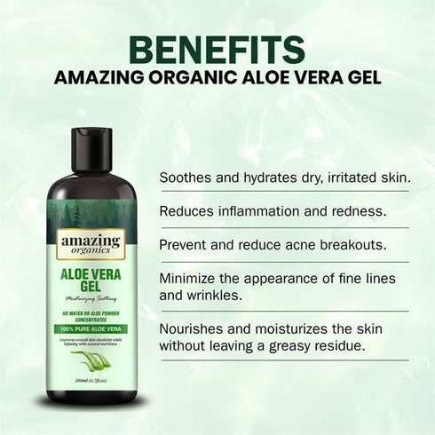 Aloe Vera Gel for Face & Body - Soothing and Hydrating, Natural Skincare Solution...