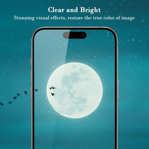 PERFECTSIGHT 2 Pack Diamond Hardness for iPhone 15 Pro Screen Protector 6.1 Inch, HD Clear 8X Shockproof Premium Tempered Glass Screen Protector f...