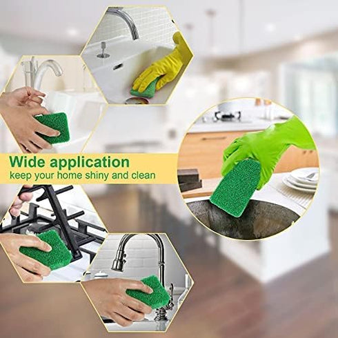 10 Pcs Silicone Sponge Scrubber, No Odor Silicone Scrubbing Pad Reusable Silicone Scrubber Kitchen Sponge for Dishes, Cookware, Sink, Bathroom Non...