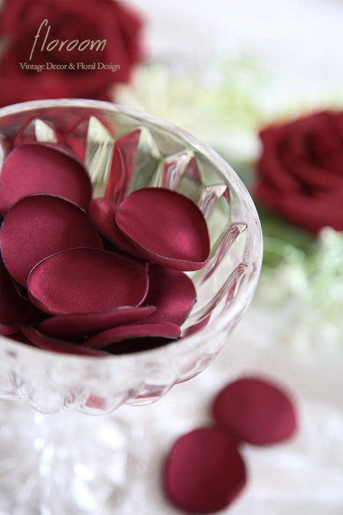 Floroom 300pcs Rose Petals Burgundy Faux Silk Flower Petals for Wedding Flower Girl Basket Aisle Scatter Dinner Table Centerpieces Party Confetti ...