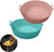 2 Pack Air Fryer Silicone Baking Tray 8inch for 3 to 5 Qt Reusable Non-stick Air Fryer Round Silicone Insert for Air Fryer Easy Cleaning Silicone ...