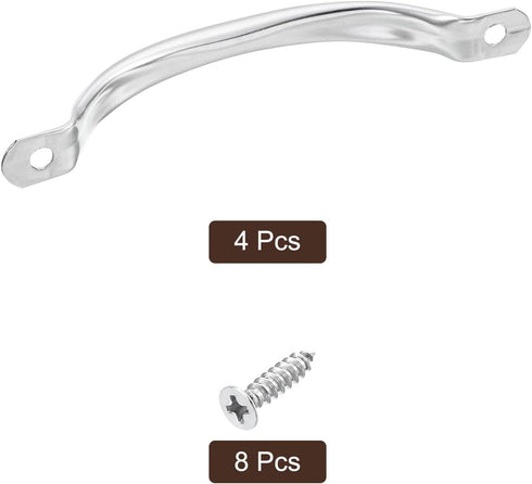 uxcell Stainless Steel Door Pull Handles, 4Pcs 120mm/4.72" Long Door Handle with Screws Cabinet Drawer Hardware Handles Pulls...